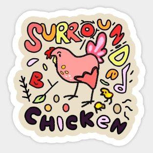 Love To Be Surrounded By Chickens Farming Girl Loves Chickens Sticker